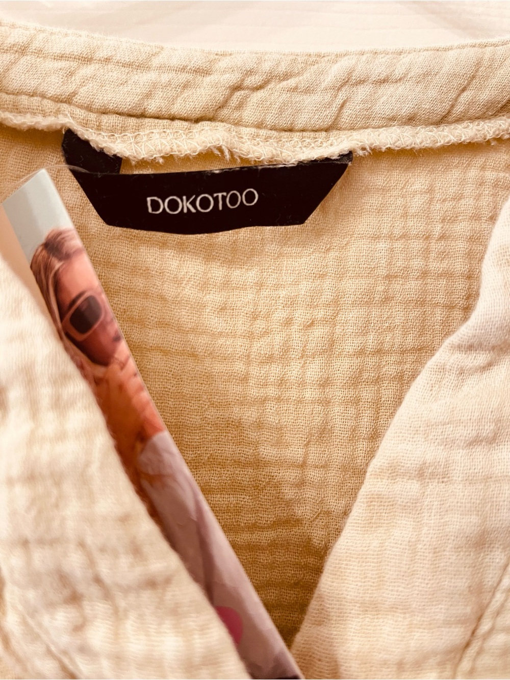 Dokotoo Women's Lightweight Button Henley Top - Cream - Picture 6 of 6